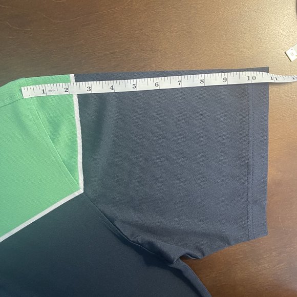 Footjoy FJ Men's Large (L) Solid Blue and Green Short-Sleeve Golf Polo Shirt - Picture 8 of 8